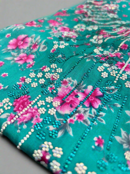 Floral turquoise Mukhawar