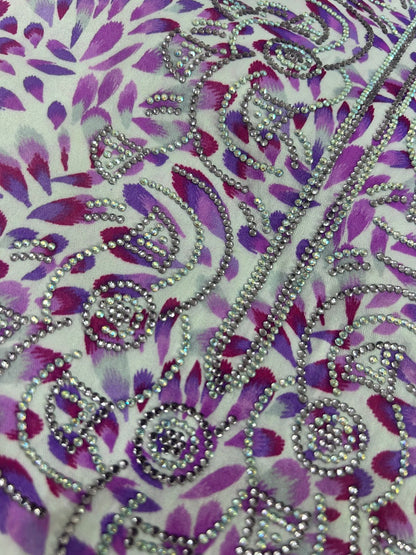 Floral Purple White Mukhawar